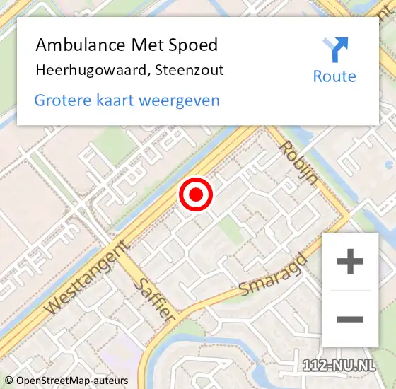 Locatie op kaart van de 112 melding: Ambulance Met Spoed Naar Heerhugowaard, Steenzout op 4 december 2022 02:00