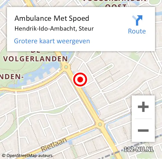 Locatie op kaart van de 112 melding: Ambulance Met Spoed Naar Hendrik-Ido-Ambacht, Steur op 4 december 2022 02:57