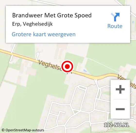 Locatie op kaart van de 112 melding: Brandweer Met Grote Spoed Naar Erp, Veghelsedijk op 4 december 2022 03:31