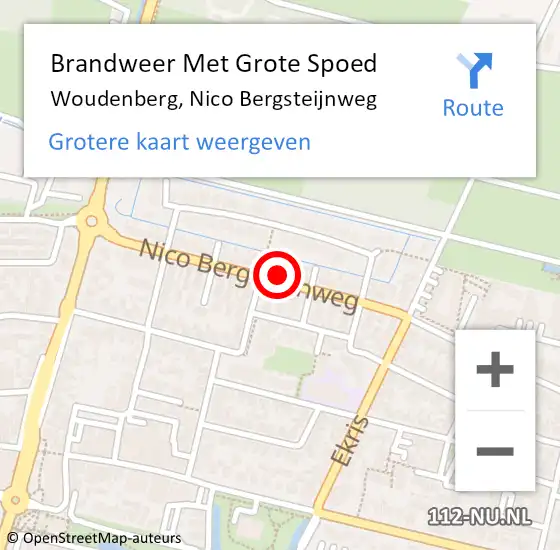 Locatie op kaart van de 112 melding: Brandweer Met Grote Spoed Naar Woudenberg, Nico Bergsteijnweg op 4 december 2022 06:54