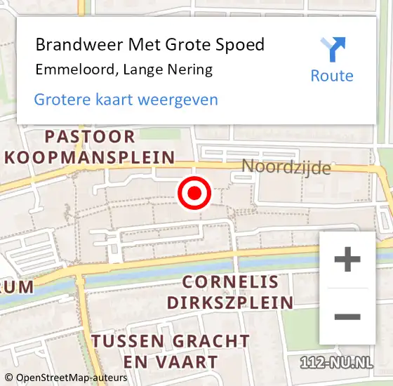 Locatie op kaart van de 112 melding: Brandweer Met Grote Spoed Naar Emmeloord, Lange Nering op 4 december 2022 07:08