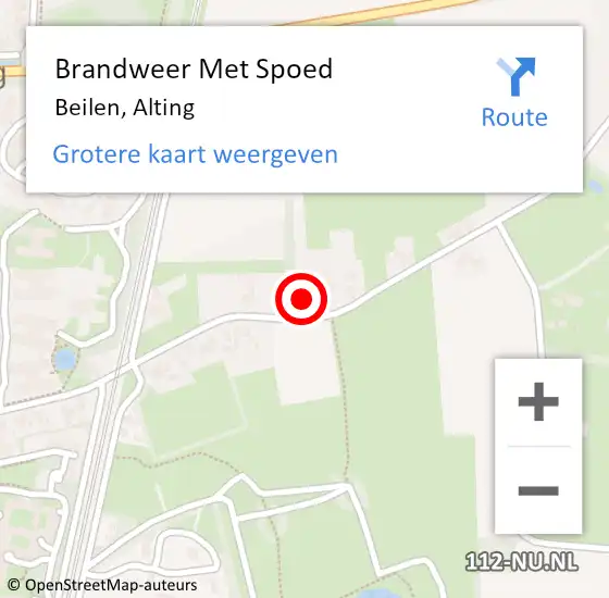 Locatie op kaart van de 112 melding: Brandweer Met Spoed Naar Beilen, Alting op 4 december 2022 10:54