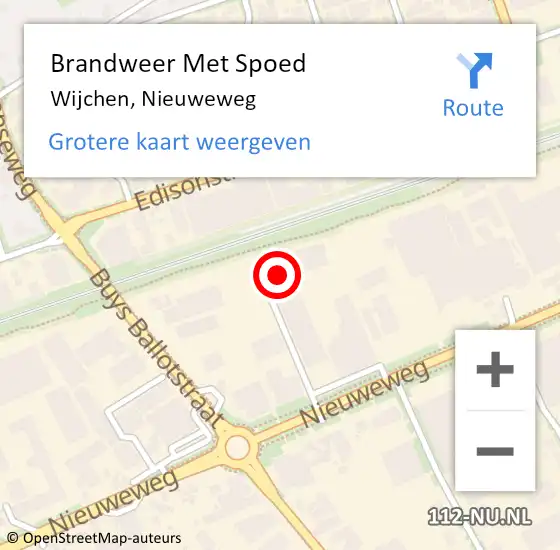 Locatie op kaart van de 112 melding: Brandweer Met Spoed Naar Wijchen, Nieuweweg op 4 december 2022 11:07