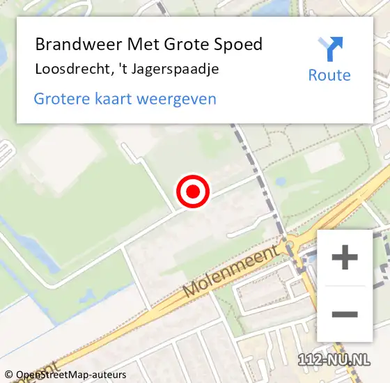 Locatie op kaart van de 112 melding: Brandweer Met Grote Spoed Naar Loosdrecht, 't Jagerspaadje op 4 december 2022 11:14