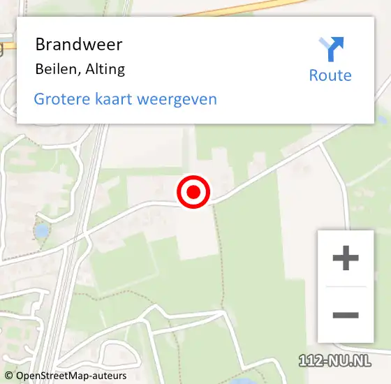 Locatie op kaart van de 112 melding: Brandweer Beilen, Alting op 4 december 2022 12:19