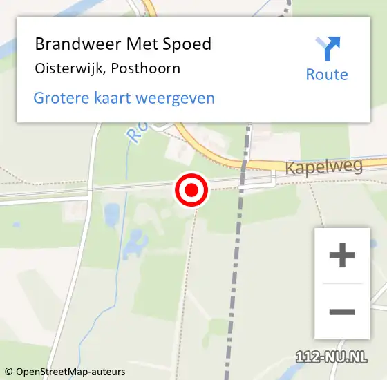 Locatie op kaart van de 112 melding: Brandweer Met Spoed Naar Oisterwijk, Posthoorn op 4 december 2022 12:35