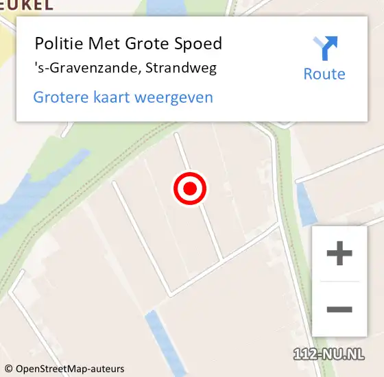 Locatie op kaart van de 112 melding: Politie Met Grote Spoed Naar 's-Gravenzande, Strandweg op 4 december 2022 13:43