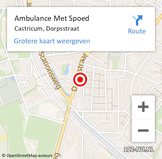 Locatie op kaart van de 112 melding: Ambulance Met Spoed Naar Castricum, Dorpsstraat op 4 december 2022 14:03