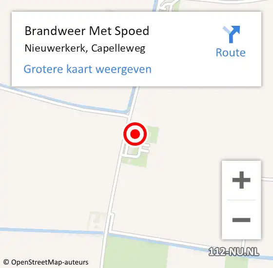 Locatie op kaart van de 112 melding: Brandweer Met Spoed Naar Nieuwerkerk, Capelleweg op 4 december 2022 14:20