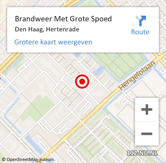 Locatie op kaart van de 112 melding: Brandweer Met Grote Spoed Naar Den Haag, Hertenrade op 4 december 2022 14:39