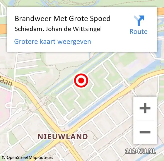 Locatie op kaart van de 112 melding: Brandweer Met Grote Spoed Naar Schiedam, Johan de Wittsingel op 4 december 2022 14:58