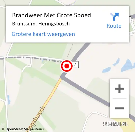 Locatie op kaart van de 112 melding: Brandweer Met Grote Spoed Naar Brunssum, Heringsbosch op 4 december 2022 15:55