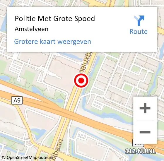 Locatie op kaart van de 112 melding: Politie Met Grote Spoed Naar Amstelveen op 4 december 2022 16:10