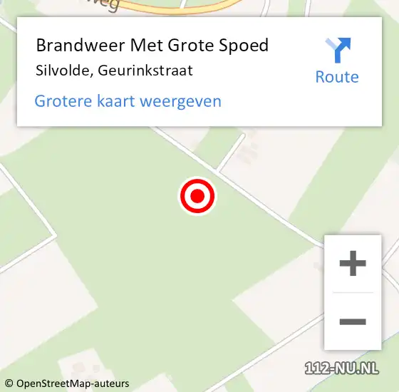 Locatie op kaart van de 112 melding: Brandweer Met Grote Spoed Naar Silvolde, Geurinkstraat op 4 december 2022 16:42