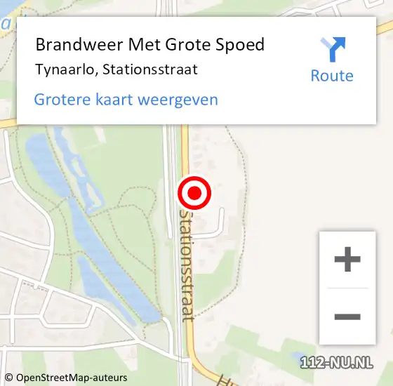 Locatie op kaart van de 112 melding: Brandweer Met Grote Spoed Naar Tynaarlo, Stationsstraat op 4 december 2022 16:51