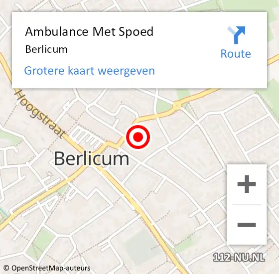 Locatie op kaart van de 112 melding: Ambulance Met Spoed Naar Berlicum op 4 december 2022 16:57