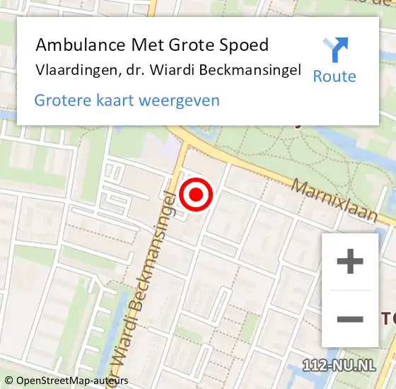 Locatie op kaart van de 112 melding: Ambulance Met Grote Spoed Naar Vlaardingen, dr. Wiardi Beckmansingel op 4 december 2022 16:58