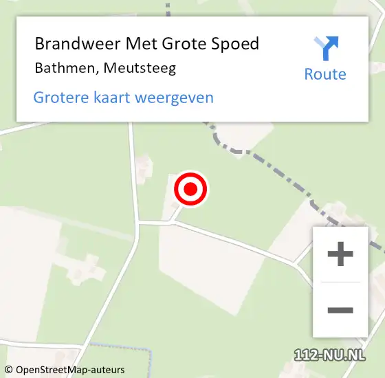 Locatie op kaart van de 112 melding: Brandweer Met Grote Spoed Naar Bathmen, Meutsteeg op 4 december 2022 17:35