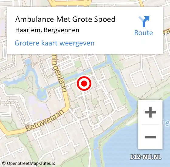 Locatie op kaart van de 112 melding: Ambulance Met Grote Spoed Naar Haarlem, Bergvennen op 4 december 2022 19:29