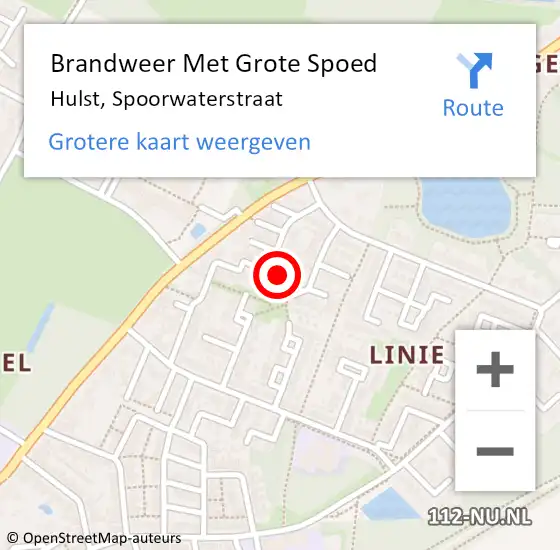Locatie op kaart van de 112 melding: Brandweer Met Grote Spoed Naar Hulst, Spoorwaterstraat op 4 december 2022 20:01
