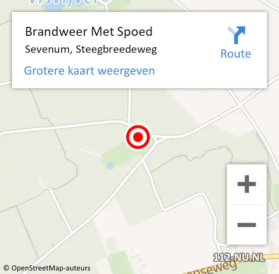 Locatie op kaart van de 112 melding: Brandweer Met Spoed Naar Sevenum, Steegbreedeweg op 4 december 2022 20:26