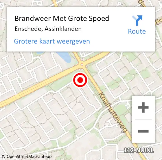 Locatie op kaart van de 112 melding: Brandweer Met Grote Spoed Naar Enschede, Assinklanden op 4 december 2022 20:36