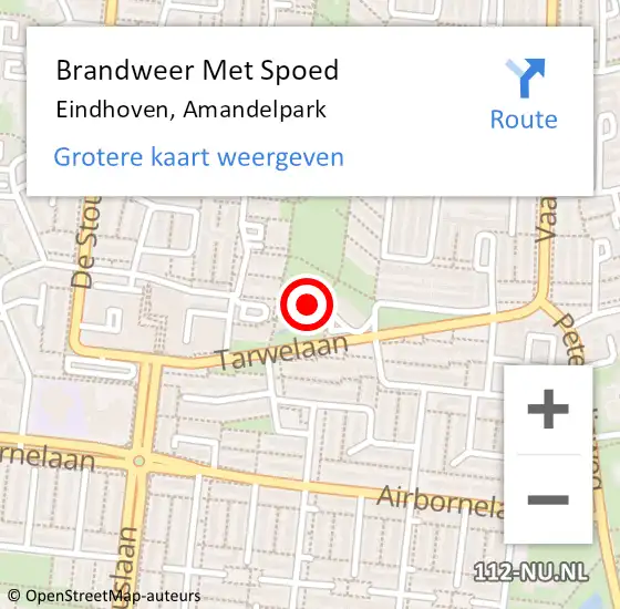 Locatie op kaart van de 112 melding: Brandweer Met Spoed Naar Eindhoven, Amandelpark op 4 december 2022 21:02