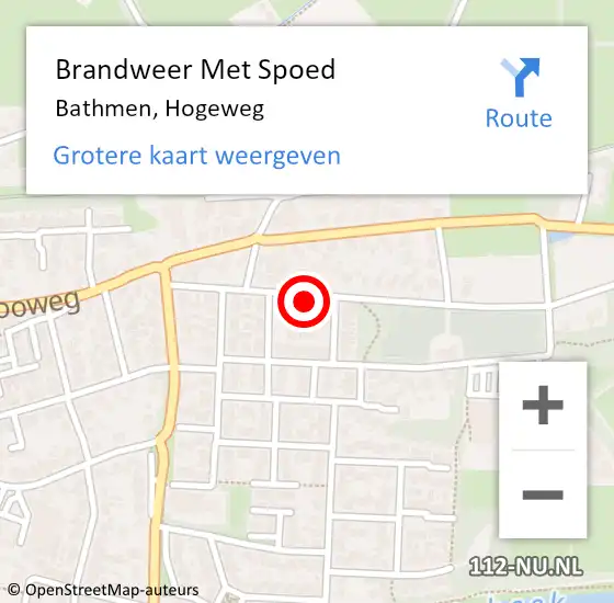 Locatie op kaart van de 112 melding: Brandweer Met Spoed Naar Bathmen, Hogeweg op 4 december 2022 22:02