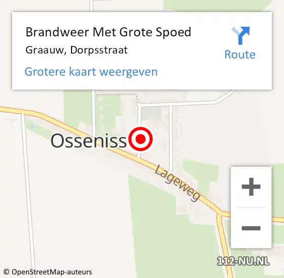 Locatie op kaart van de 112 melding: Brandweer Met Grote Spoed Naar Graauw, Dorpsstraat op 4 december 2022 23:16