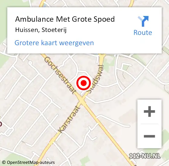 Locatie op kaart van de 112 melding: Ambulance Met Grote Spoed Naar Huissen, Stoeterij op 5 december 2022 00:12