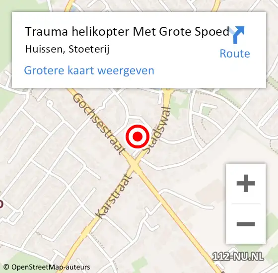 Locatie op kaart van de 112 melding: Trauma helikopter Met Grote Spoed Naar Huissen, Stoeterij op 5 december 2022 00:14