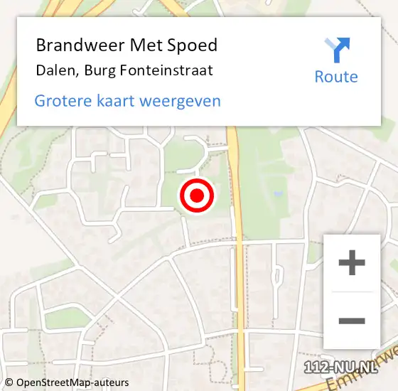 Locatie op kaart van de 112 melding: Brandweer Met Spoed Naar Dalen, Burg Fonteinstraat op 5 december 2022 00:53