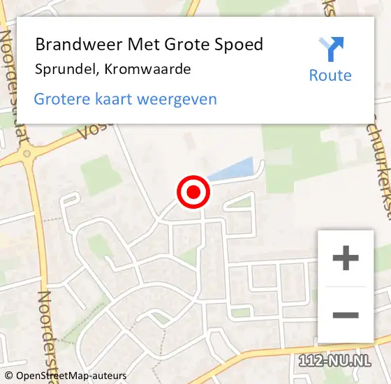 Locatie op kaart van de 112 melding: Brandweer Met Grote Spoed Naar Sprundel, Kromwaarde op 5 december 2022 01:18