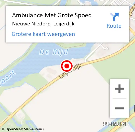 Locatie op kaart van de 112 melding: Ambulance Met Grote Spoed Naar Nieuwe Niedorp, Leijerdijk op 5 december 2022 02:03