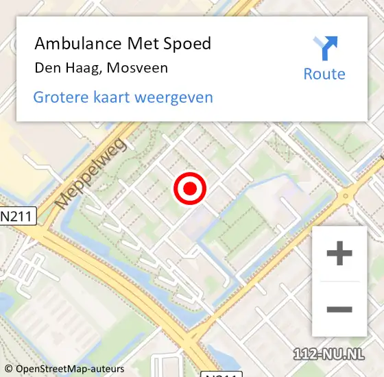 Locatie op kaart van de 112 melding: Ambulance Met Spoed Naar Wateringen, Mosveen op 5 december 2022 04:13