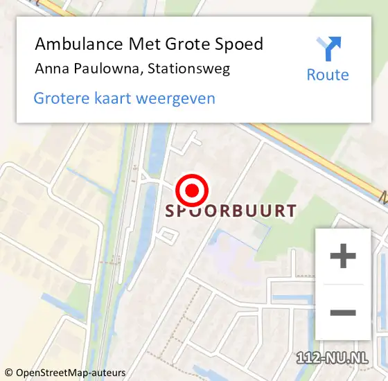 Locatie op kaart van de 112 melding: Ambulance Met Grote Spoed Naar Anna Paulowna, Stationsweg op 5 december 2022 04:29
