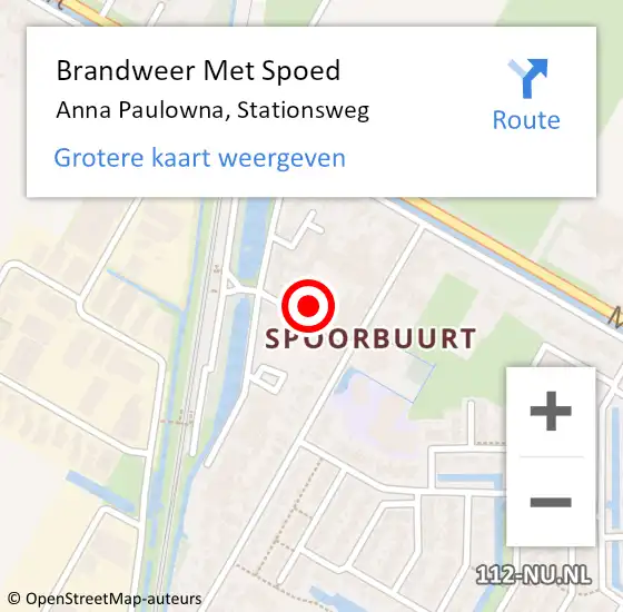 Locatie op kaart van de 112 melding: Brandweer Met Spoed Naar Anna Paulowna, Stationsweg op 5 december 2022 04:55