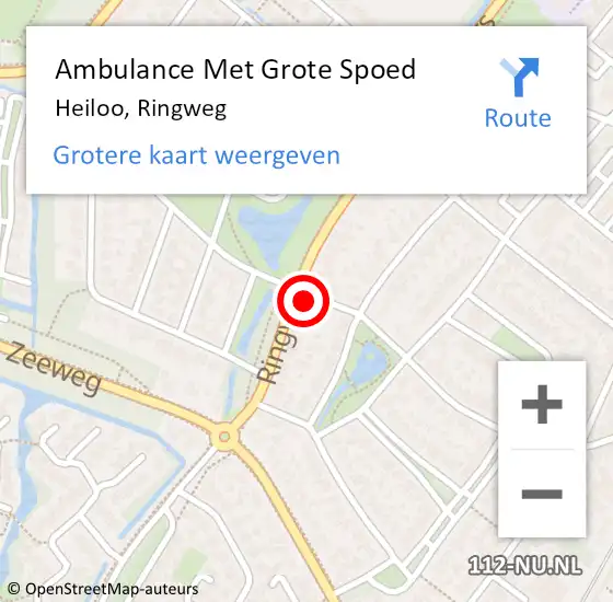 Locatie op kaart van de 112 melding: Ambulance Met Grote Spoed Naar Heiloo, Ringweg op 5 december 2022 05:59