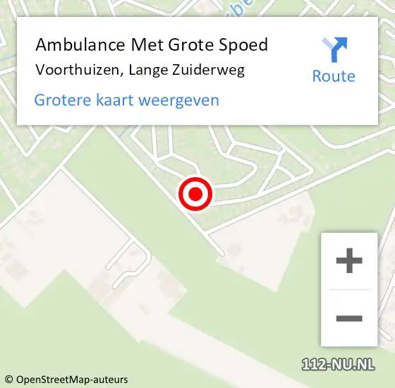Locatie op kaart van de 112 melding: Ambulance Met Grote Spoed Naar Voorthuizen, Lange Zuiderweg op 5 december 2022 06:52