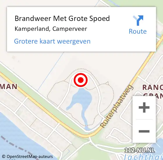 Locatie op kaart van de 112 melding: Brandweer Met Grote Spoed Naar Kamperland, Camperveer op 5 december 2022 07:59