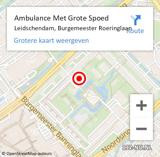 Locatie op kaart van de 112 melding: Ambulance Met Grote Spoed Naar Leidschendam, Burgemeester Roeringlaan op 5 december 2022 08:14