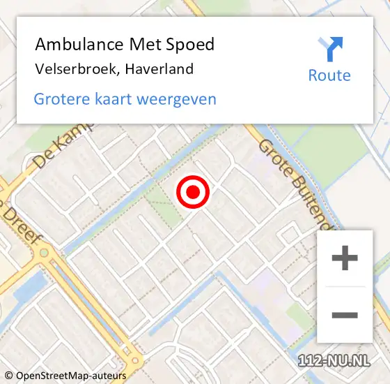 Locatie op kaart van de 112 melding: Ambulance Met Spoed Naar Velserbroek, Haverland op 5 december 2022 08:31