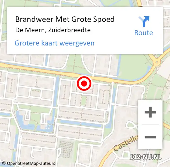 Locatie op kaart van de 112 melding: Brandweer Met Grote Spoed Naar De Meern, Zuiderbreedte op 5 december 2022 08:49