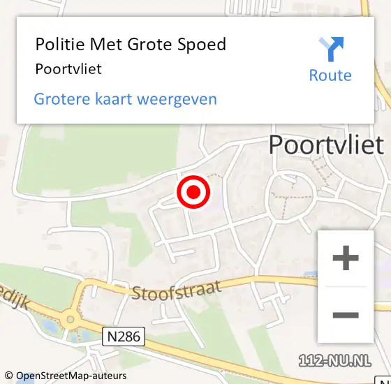 Locatie op kaart van de 112 melding: Politie Met Grote Spoed Naar Poortvliet op 5 december 2022 10:11