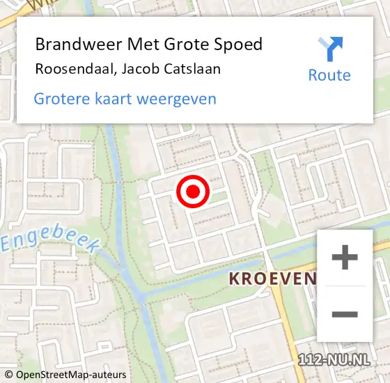 Locatie op kaart van de 112 melding: Brandweer Met Grote Spoed Naar Roosendaal, Jacob Catslaan op 5 december 2022 10:21