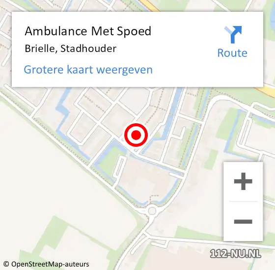 Locatie op kaart van de 112 melding: Ambulance Met Spoed Naar Brielle, Stadhouder op 5 december 2022 11:52