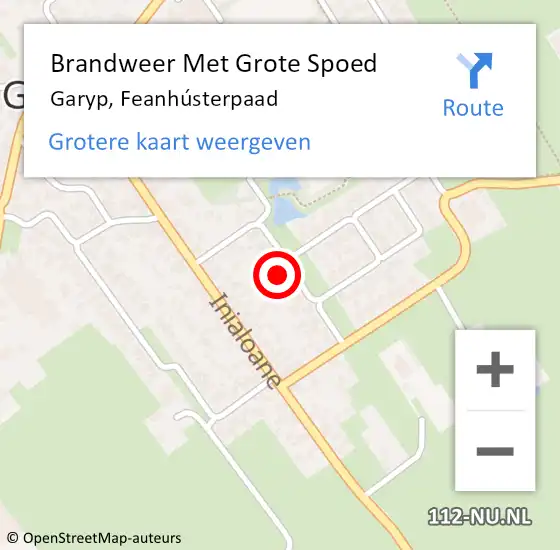 Locatie op kaart van de 112 melding: Brandweer Met Grote Spoed Naar Garyp, Feanhústerpaad op 5 december 2022 12:03