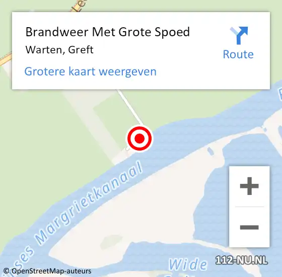 Locatie op kaart van de 112 melding: Brandweer Met Grote Spoed Naar Warten, Greft op 5 december 2022 12:10