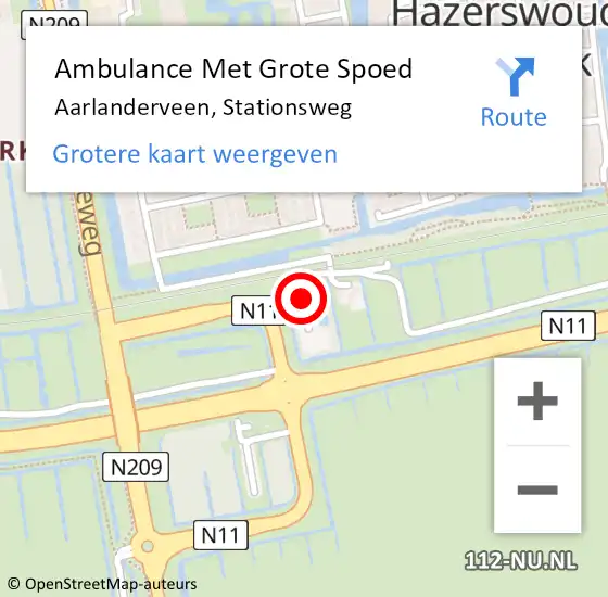 Locatie op kaart van de 112 melding: Ambulance Met Grote Spoed Naar Aarlanderveen, Stationsweg op 5 december 2022 12:40