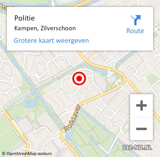 Locatie op kaart van de 112 melding: Politie Kampen, Zilverschoon op 5 december 2022 12:52